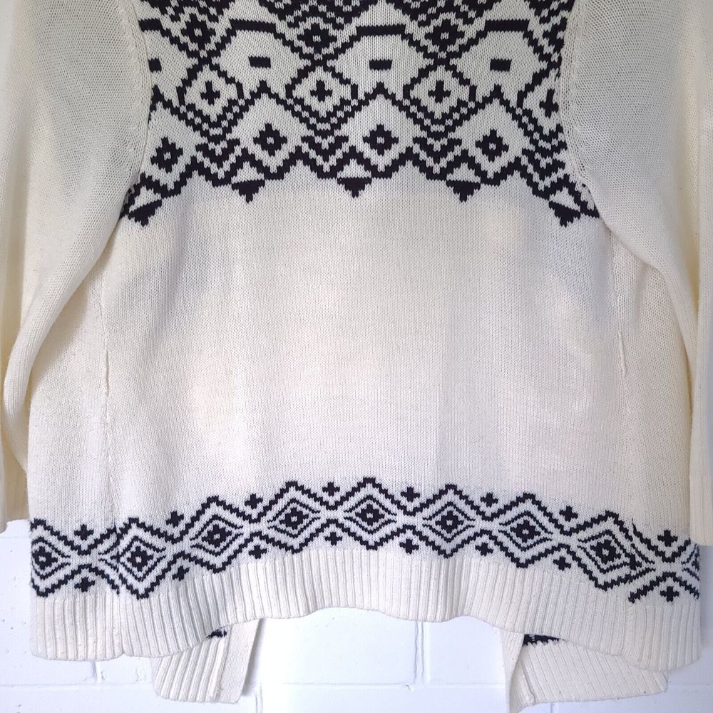 Lane Bryant plus size 18/20 W open front Geometric cardigan 3/4 sleeve ivory Wht - Picture 15 of 15